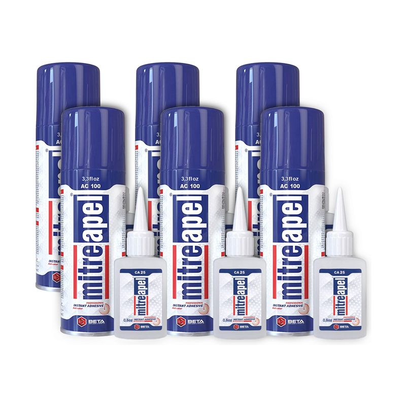 MITREAPEL Süper CA Yapıştırıcı + Sprey Aktivatör (0.80 oz set)